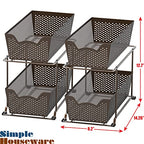 Simple Houseware Cabinet 2 Tier Perforated Basket Drawer, Bronze - 2 Pack - color: Bronze, size: 2-Pack