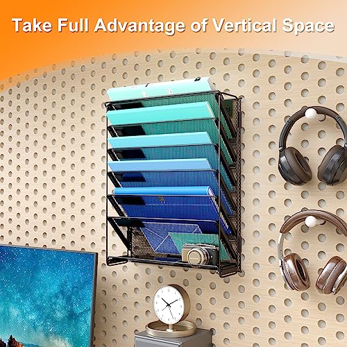 Kuntine.B Wall File Organizer (Black, 7 Tier) - color: Black, size: 7 Tier