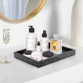 Marble Bathroom Tray,Pure Natural Vanity Tray,Marble Trays for Kitchen Counter Non-Ceramic/Non-Resin,Stone Tray 12 x 8 inch (Black) ﻿ - color: Black