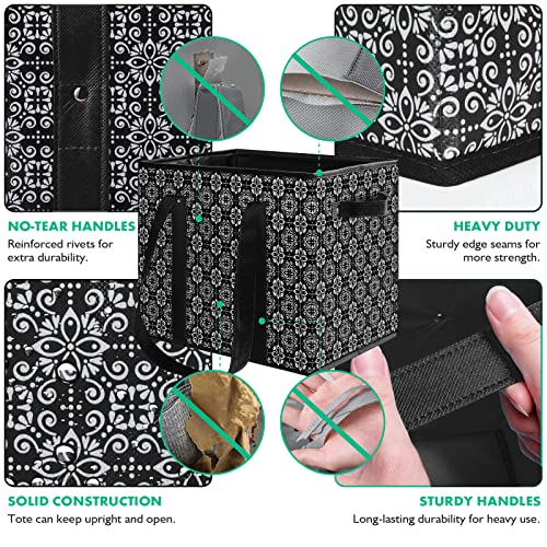 WISELIFE Reusable Grocery Bags [6 Pack],Large Grocery Tote Bag Water Resistant Shopping Bags Foldable Grocery Bag for Clothes,Shoes and Picnic,Black - color: Black, size: 6 PCS