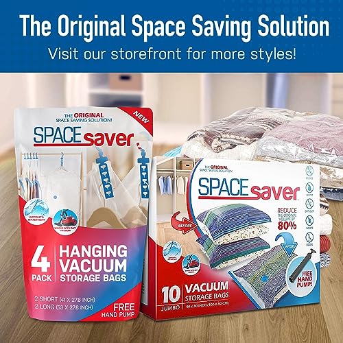 Spacesaver Variety Vacuum Storage Bags for Comforters, Blankets & Clothes – Sealed Compression Bags with Hand Pump – Space Saver Bags for Bedding,Travel & Organization - 3S, 3M, 3L & 3XL - Pack of 12