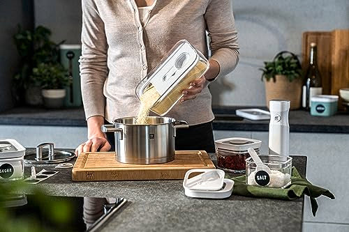 ZWILLING FRESH & SAVE CUBE Storage Container, Size M, Modular & Stackable Container, Airtight & Vacuum Storage, Dishwasher Safe, Transparent - size: M