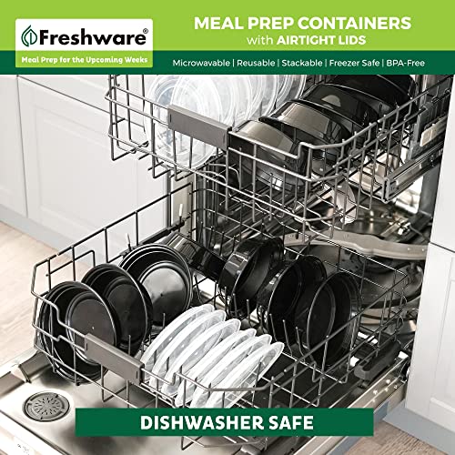 Freshware Meal Prep Bowl Containers [30 Pack] Plastic Bowls with Lids for Soup and Salad, Food Storage Bento Box, BPA Free, Stackable, Lunch Boxes, Microwave/Dishwasher/Freezer Safe (28 oz) - size: 28OZ-30PK