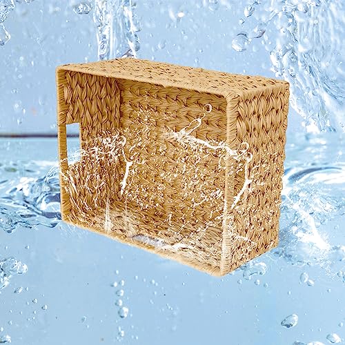 GRANNY SAYS Large Wicker Basket, Decorative Woven Basket for Storage, Wicker Basket with Handles, Waterproof Storage Basket for Shelves, 1-Pack - color: Natural, size: 16 ½"L x 13"W x 7 ½"H