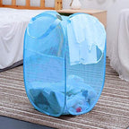 Larpur Pack of 2 Pop up Laundry Hampers, Collapsible Laundry Baskets, Portable Mesh Clothes Hampers for Home Room, College Dorm, Apartment, Foldable Hamper with Carry Handles, Sky Blue - color: 2*Sky Blue