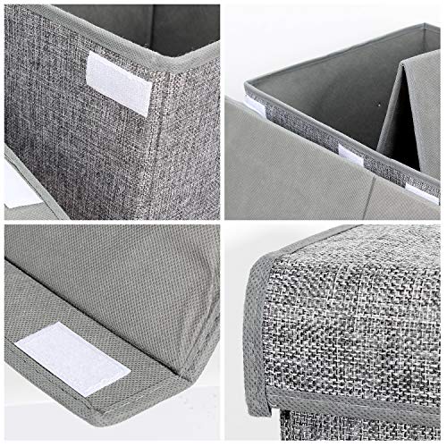 popoly 2 Pack Large Toy Box Chest with Lid, Collapsible Sturdy Toy Storage Organizer Boxes Bins Baskets for Kids, Boys, Girls, Nursery, Playroom, 25"x13" x16" (Linen Gray) - color: 2Pack Large Grey