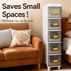 LDQ Slim Storage Cabinet with Drawers - Durable Waterproof PP Organizer for Bathroom/Kitchen/Health - Small Spaces, Snacks, Display & Retail (5layers) - size: 5layers