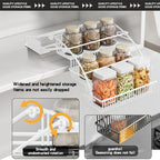 3-Tier Pull Down Spice Rack Organizer for Inside Cabinet Expandable Display Riser Shelf Seasoning Shelf (10.8IN/White) - size: 27.5 cm/10.8 in/White