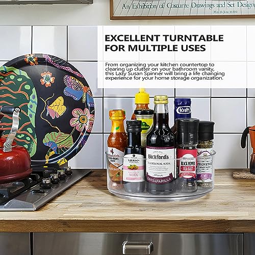 Refrigerator Lazy Susan, Round Clear Turntable Organizer, Plastic 360 Degree Rotating Lazy Susan for Fridge, Food Storage Container for Kitchen,1pcs - size: 1 Pack
