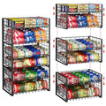 3-Pack Stackable Can Rack Organizer for Pantry, Adjustable Can Holder for Various Ounce of Cans up to 90, Rolling Can Dispenser for Canned Food Soup Goods Storage in Kitchen Cabniet, 2 Tier, Black - size: 2-Tier 3-Pack