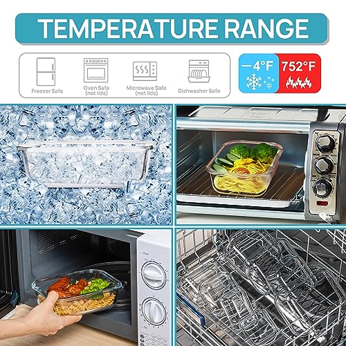 Vtopmart 8 Pack Glass Food Storage Containers with Airtight Lids, Glass Meal Prep Containers, Lunch Containers for Microwave, Oven, Freezer and Dishwasher, BPA Free - color: Multi-colors