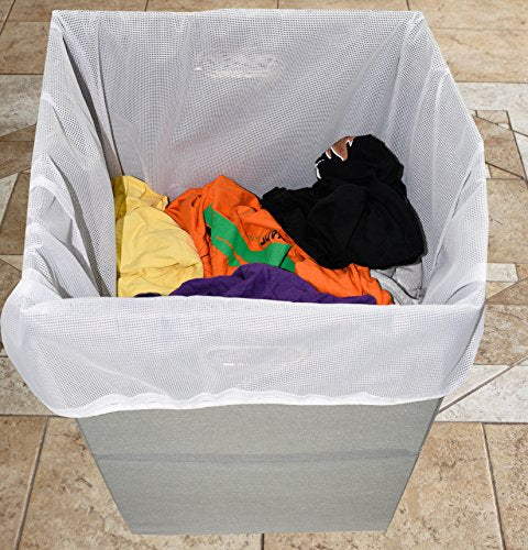 Extra Large Laundry Hamper with Laundry Bag, Foldable Clothes Basket with Metal Handles & Moisture-Resistant Base, Premium Durable Fabric for Bathroom, Dorm, and Family (Gray) - color: Gray
