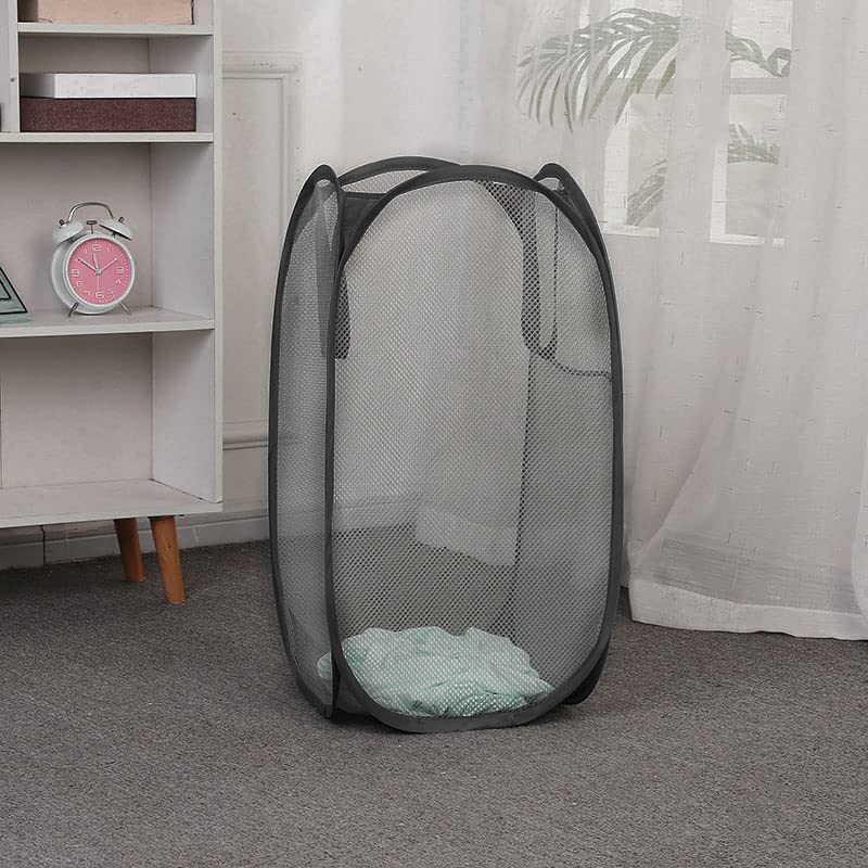 2 pop-up Laundry Hamper，Foldable mesh Laundry Baskets (Each with 2 Reinforced Handles)… - color: 2 Black