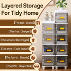 LDQ Slim Storage Cabinet with Drawers - Durable Waterproof PP Organizer for Bathroom/Kitchen/Health - Small Spaces, Snacks, Display & Retail (6layers) - size: 6layers