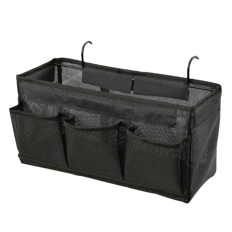 Bed Hanging Storage Bag，Bed Side Storage Pocket，Bunk Bed Hanging Storage Caddy with Hooks and Pockets for Bunk Beds Rails Book Phone Glasses Storage(Black (Bedside Model)) - color: Black (Bedside Model)