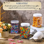 Eaasty 12 Pcs Half Gallon Square Plastic Containers with Lids 60.8 oz Clear Plastic Jars Storage Containers Grip Jars Large Mouth Square Canisters for Food Snack Kitchen