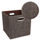 Posprica Storage Bins Cube Containers Boxes,Thick and Heavy Duty Fabric Drawers, 11×11 inch- Set of 4,Brown - color: Brown, size: 11×11×11/4pcs