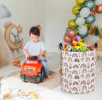 Essme Kids Laundry Basket,Rainbow Hamper Collapsible Canvas Waterproof Storage Bin for Girls, Cute Hamper,Gift Baskets.(Dream rainbow) - color: Dream rainbow