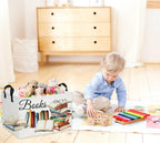 Sanjiaofeng Rectangular Kids Basket Book Storage Bins,Boys and Girls Storage Basket with Handles.Clothers,Toys,Books,Kid's Gifts Bins. (Book) - color: Book