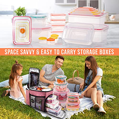38 Pcs Large Food storage containers-85 oz to Small Container Stackable Kitchen storage bowls sets-BPA Free Leak proof Plastic food Storage Containers with lids airtight-Microwave freezer safe - color: Color-of-38Pcs