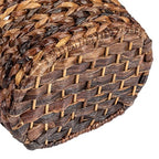 Creative Co-Op Boho Oval Braided Bankuan Bathroom Tissue/Toilet Paper Basket with Wood Handle, Brown - color: Brown