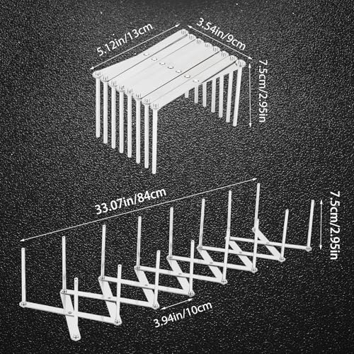JINGIHE Pots and Pans Organizer, Adjustable Kitchen Cabinet Pantry Organization Storage Rack, Expandable Stainless Steel Holder for Pot Lid Cutting Board Bakeware Dishes Cookware （7-tier）