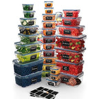 Chef's Path 72 Piece Airtight Food Storage Containers with Lids, 36 Containers and Lids, Stackable Kitchen and Pantry Canisters for Meal Prep and Food Storage - Transparent - color: Pack of 36