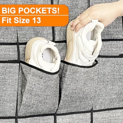 homyfort Over the Door Shoe Organizer, Hanging Shoe Rack Storage Holder with 24 Large Pockets for Closet Door, Men Women Kids Shoes, Cruise (Black) - color: Linen-like Black, size: 1 Pack 24 Pockets