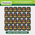 Freshware Meal Prep Containers [150 Pack] 1 Compartment with Lids, Food Storage Containers, Bento Box, BPA Free, Stackable, Microwave/Dishwasher/Freezer Safe (24 oz) - size: 24OZ-150PK