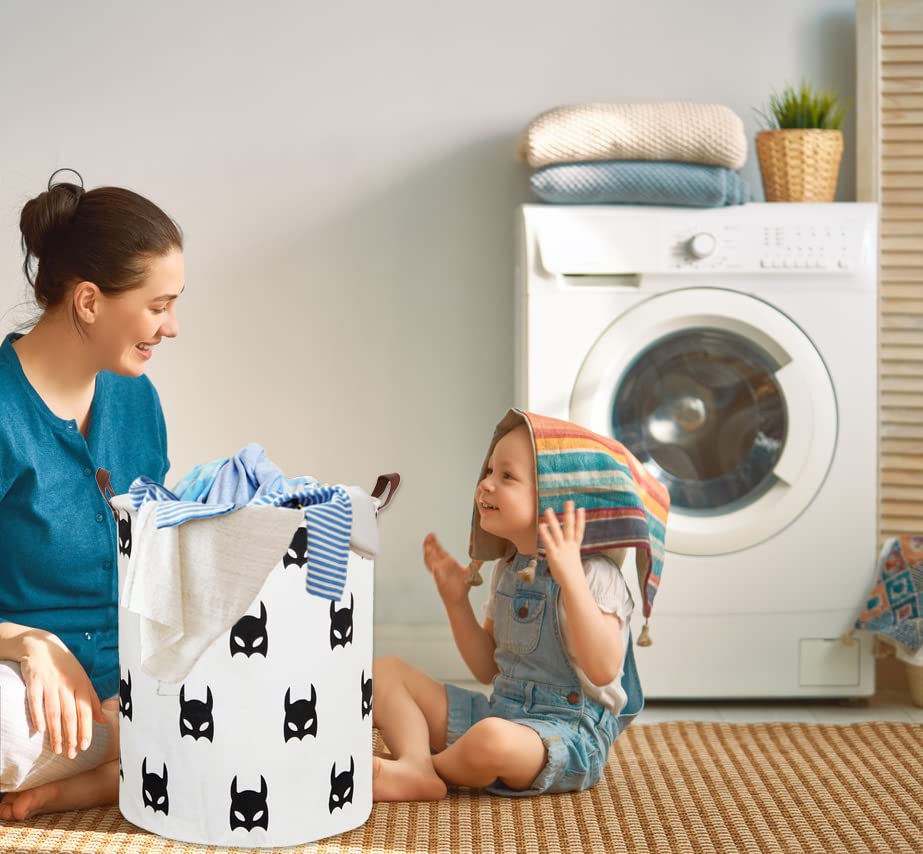 Large Sized Storage Baskets with Handle,Collapsible & Convenient Home Organizer Containers for Kids Toys,Baby Clothing (Black Bats) - color: Black Bats