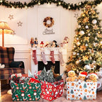 Geelin 3 Pcs Christmas Baskets Storage Gingerbread Christmas Tree Snowman Basket for Gifts Collapsible Waterproof Canvas Xmas Storage Bin Organizer with Handles for Book Closet Shelf Nursery Decor - style: Christmas Classics