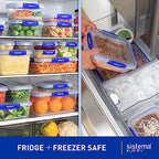 Sistema KLIP IT+ 6-Pack Rectangle Food Storage Containers, Stackable & Airtight Food Boxes with Lids, Dishwasher, Freezer, & Microwave-Safe, BPA-Free, 2.2L / 1L / 400mL - size: Assorted Sizes (6-Pack)
