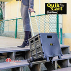 dbest products Quik Cart Elite Stair Climber Wheeled Rolling Crate Teacher Utility With seat Heavy Duty Collapsible Basket With Handle, Black - color: Black, style: Elite Stair Climber