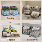 Spice Rack Organizer for Kitchen, Pull Out Spice Racks for Inside Cabinets, 2 Tier Spice Shelf Organization for Cabinet Seasoning, No Drilling Install for Home Kitchen Space Saving, 1 Pack