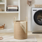 YOUDENOVA Cotton Laundry Hamper, 72L - Woven Collapsible Basket - Jute Brown - color: Jute Brown, size: 72L
