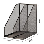2 Set Desk Organizers, Metal Desk Magazine File Holder and 1 Pen Holder, 2 Compartments Mesh File Holder, Mesh Desktop Organizer and Storage,Black - color: 2 File Holder With Compartments Black