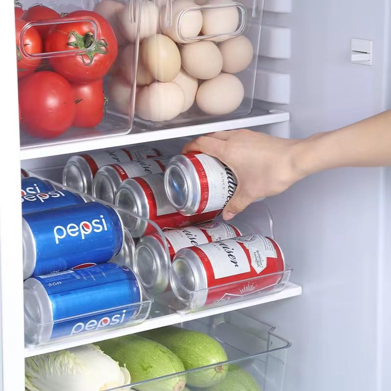 Stacking Can Dispenser，Soda Can Organizer for Pantry,Soda Can Drink Organizer Dispenser for Refrigerator Fridge Pantry，Refrigerator Organizers and Storage Sack Canning Racks，1 Pack - style: Antique