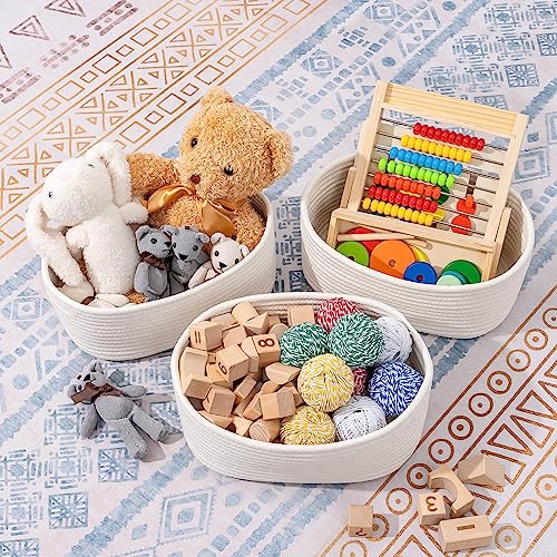CubesLand Cube Shelf Closet Storage Baskets Bins,Woven Basket for Organizing/Storage,Long-lasting &Skin-friendly Toy Storage Basket Bin,Stylish Room Decor Basket,Off White Cotton Rope Basket 2 Packs - color: Off White, size: 2pcs-Small Basket