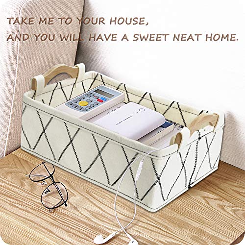 Storage Baskets for Organizing Toys Small Basket White Basket Felt Fabric Basket Bins for Home Office Closet Bathroom Bedroom Playroom Decorative Bin - color: white, size: 13 x 8.9 x 4.5 Inch (Pack of 1)