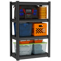Garage Storage Shelves, 4-Tier Heavy Duty Metal Shelving Unit, 2400LBS, Adjustable Shelves and Storage Rack, Utility Garage shelving for Kitchen, Warehouse, Basement, Pantry, black, 16"W x 12"D x 44"H - size: 16"W x 12"D x 44"H