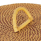 Seville Classics Premium Natural Handwoven Portable Laundry Bin Basket with Carrying Handles - color: Natural Water Hyacinth, size: Rectangular Hamper