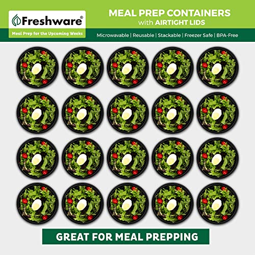 Freshware Meal Prep Bowl Containers [30 Pack] Plastic Bowls with Lids for Soup and Salad, Food Storage Bento Box, BPA Free, Stackable, Lunch Boxes, Microwave/Dishwasher/Freezer Safe (28 oz) - size: 28OZ-30PK