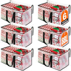 RoomHacks Heavy Duty Clear Moving Bags with Reinforced Handle and Double Zipper, Storage Totes, Packing Bags Alternative to Moving Essential and Supplies Box, Clear, Large, 6 Packs - size: 88L- 6Packs