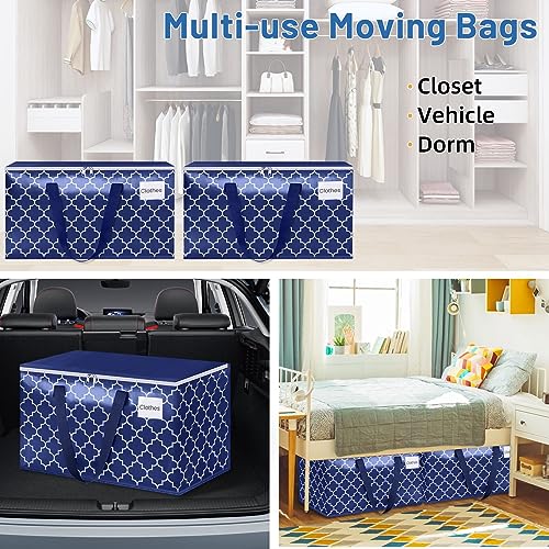 Fabspace Moving Bags, Extra Large Moving Supplies, Heavy Duty Storage Bags, Packing Bags with Reinforced Zippers & Handles, Collapsible Packing Boxes, Storage Totes for Moving, Packing, 88L, 8 Packs - size: 88L