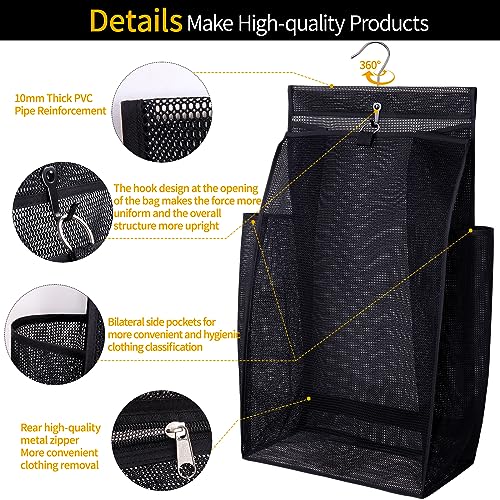 Hanging Collapsible Breathable Mesh Laundry Hamper,Fast Drying Portable Space Saving Storage Bag,Rv Laundry Hamper,Applied to College Dorm Rooms, Gym, Swimming and RV Travel (Black) - color: Black