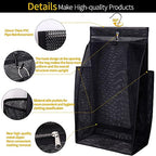 Hanging Collapsible Breathable Mesh Laundry Hamper,Fast Drying Portable Space Saving Storage Bag,Rv Laundry Hamper,Applied to College Dorm Rooms, Gym, Swimming and RV Travel (Black) - color: Black