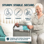 Lunderg Large Bed Assist Rail for Seniors with Motion-Activated Light & Storage Pocket - Easy to Install Bed Rails for Elderly Adults Safety & Post-Surgery - Helps Reduce Falls & Support Independence - size: 17.5"