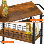 YBING Slim Storage Cart 4 Tier Narrow Kitchen Rolling Cart with Wooden Tabletop Mobile Utility Stand on Wheels for Bathroom Laundry Narrow Places Rustic Brown 16.5''L X 7.3''W X 34.6''H - color: Browm