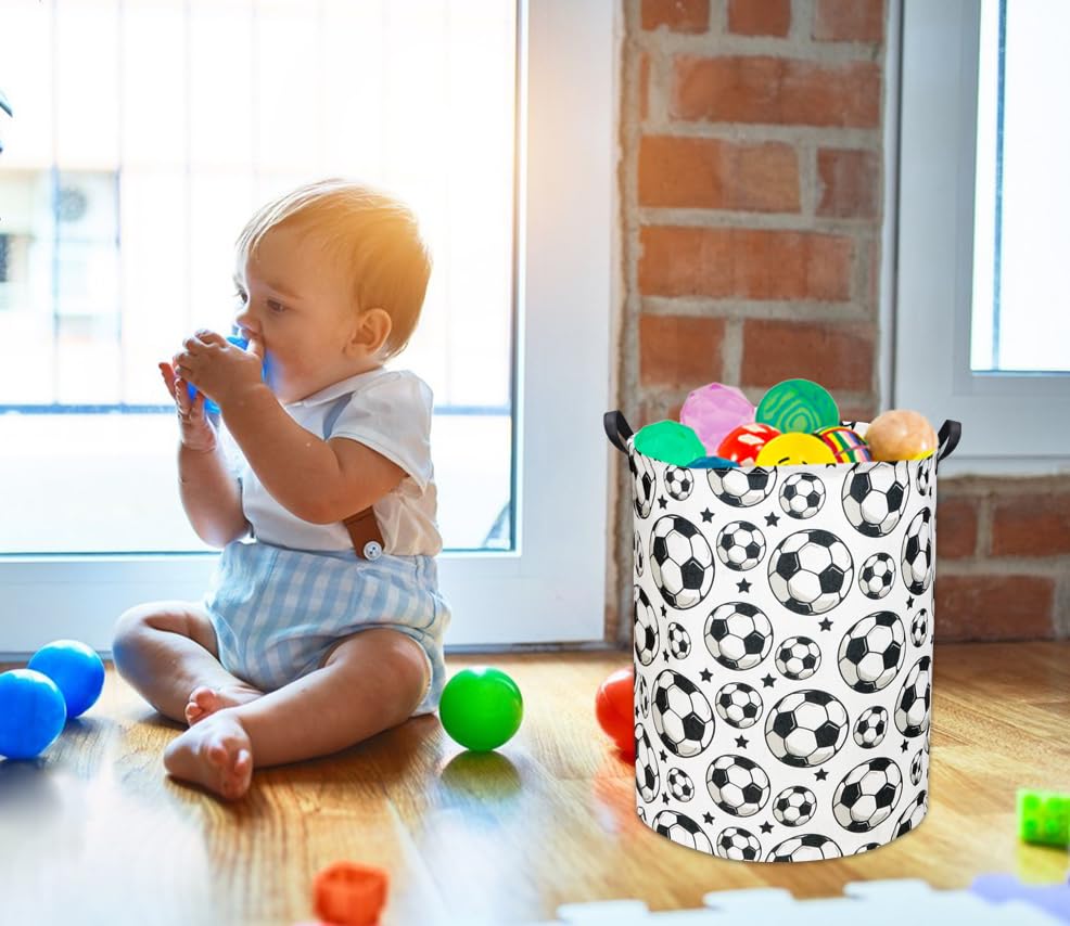 Kids Laundry hamper Baby Hamper for Nursery Boy and Girl Hamper Cute Kids Toys Storage Bin Organizer Soccer Room Decor for Home(Soccer) - color: Soccer