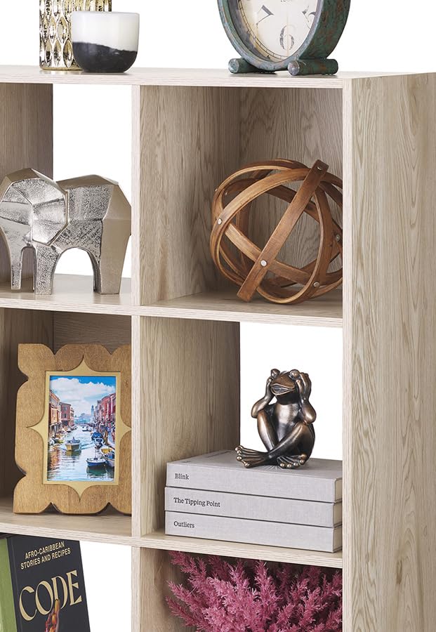 Whitmor 9 Cube Storage Organizer, Open Storage Display Bookshelf, Storage Cabinet for Living Room, Bedroom, Home, Office, White Oak - color: Sonoma Oak, size: 9 Cube, 35.5"L x 11.7"W x 35.5"H